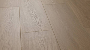 Cherry Bloom AC5 laminate plank angle view showing 4-sided painted bevel and warm cherry grain